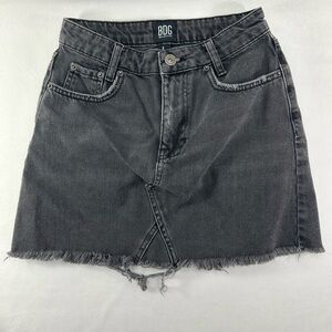 BDG Urban Outfitters Denim Jean Mini Skirt Black Wash Raw Hem